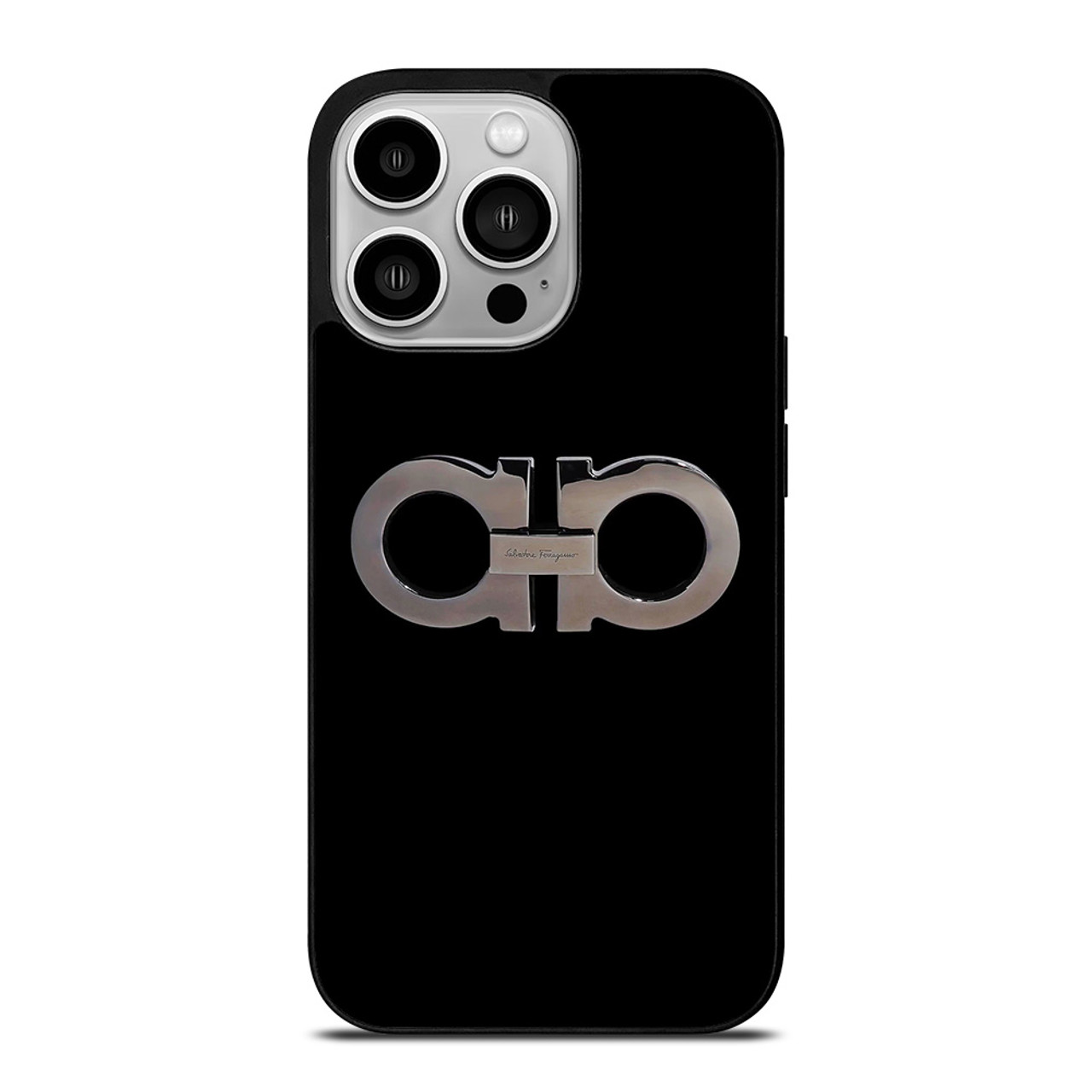 SALVATORE FERRAGAMO LOGO BLACK iPhone 14 Pro Case Cover